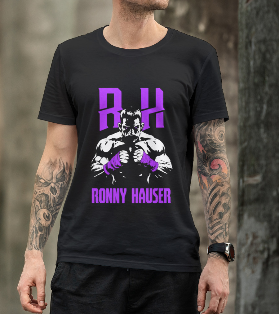 RH Ronny Hauser Wrestler With Purple Boxing Wraps T-Shirt