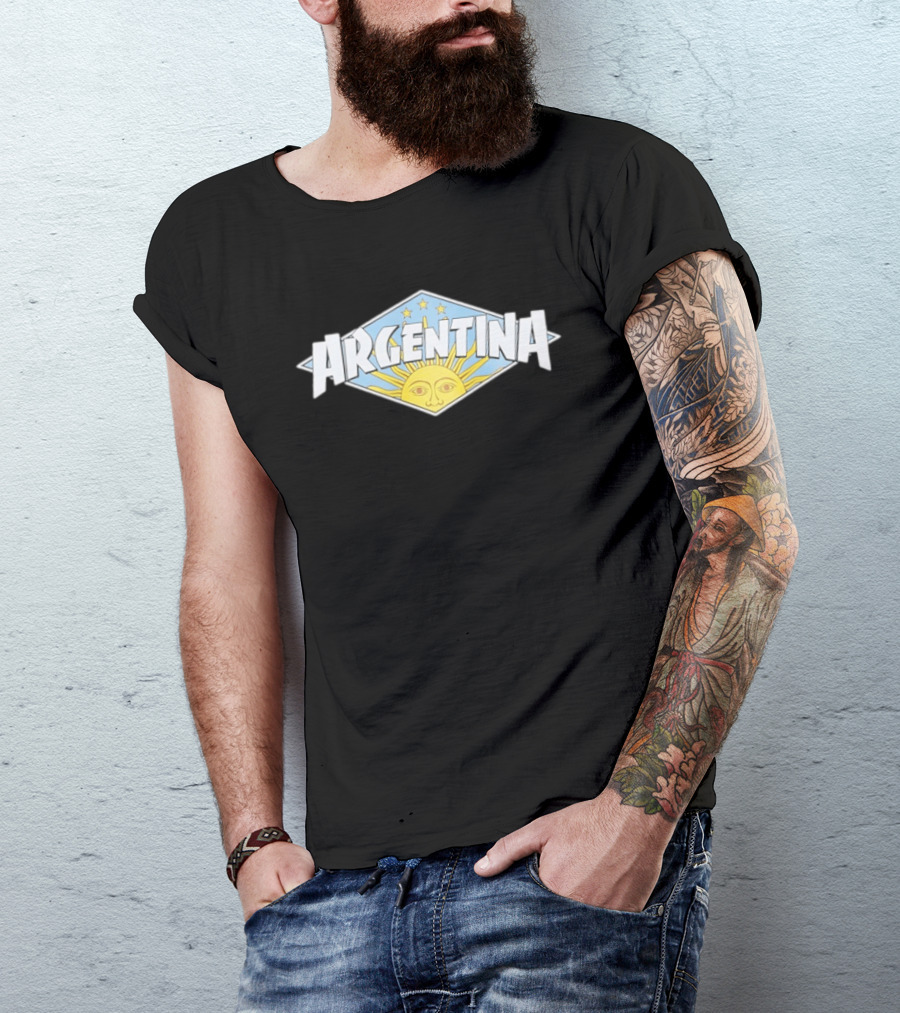 Argentina Sunburst Emblem With Stars T-Shirt