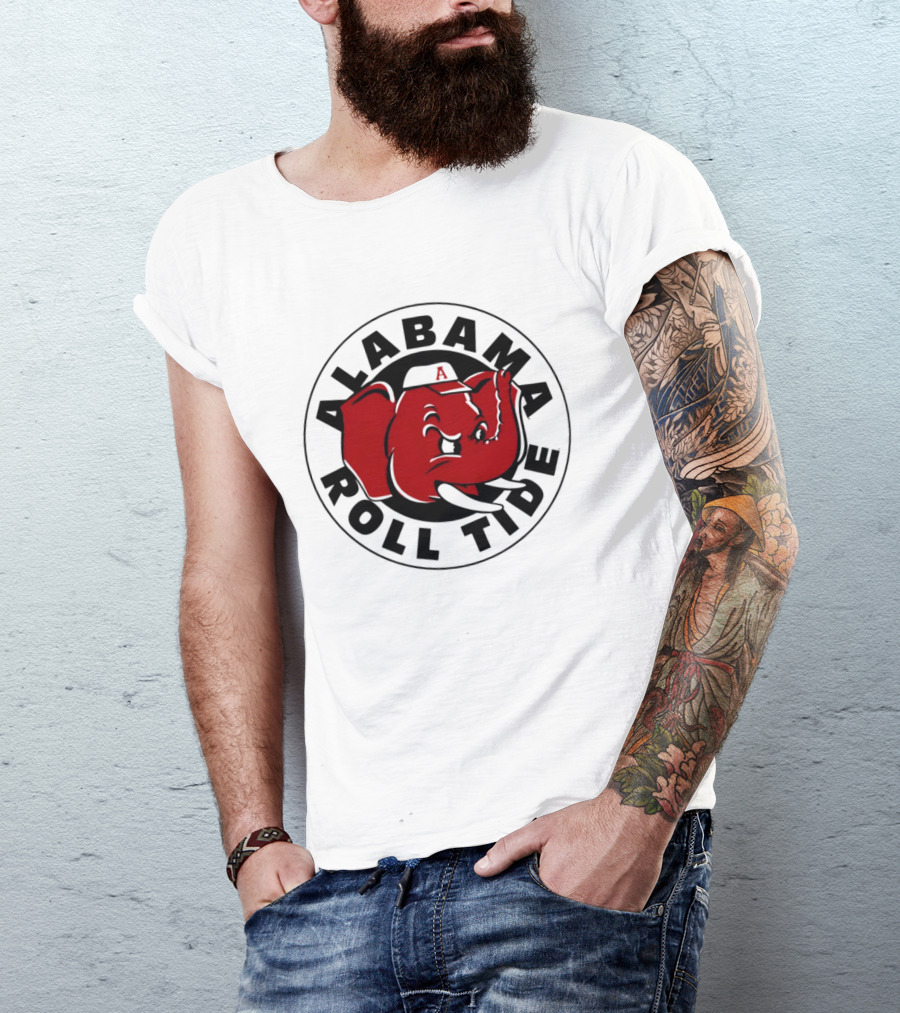 Alabama Crimson Tide Roll Tide Baseball Elephant T-Shirt