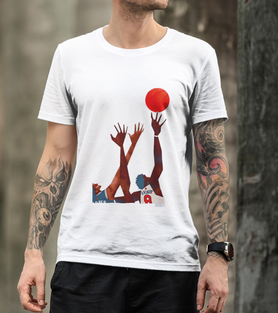 OG Anunoby Basketball Reaching Action Harper White T-Shirt