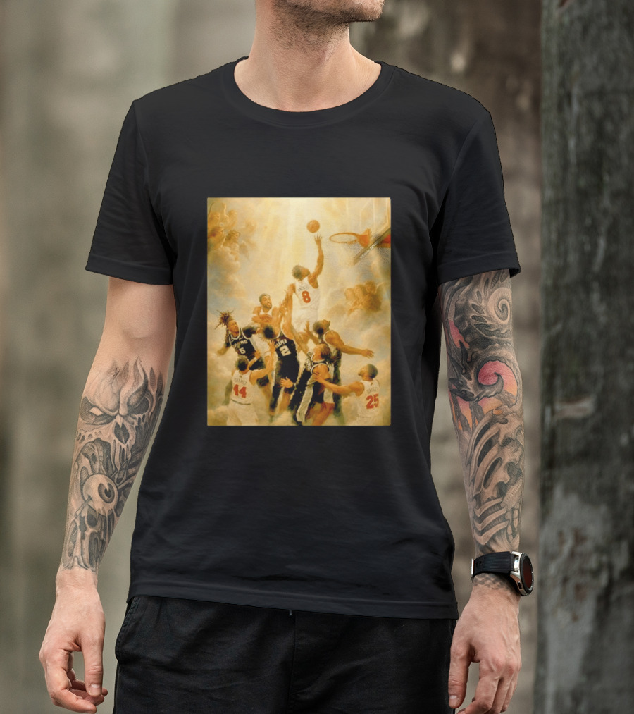 OG Anunoby Dunking New York Knicks Vs San Antonio Spurs High Renaissance Basketball Duel T-Shirt
