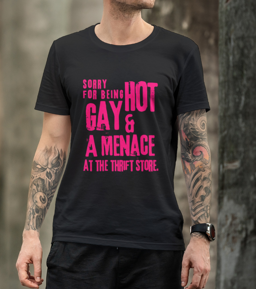 Sorry For Being Hot Gay And A Menace At The Thrift Store T-Shirt