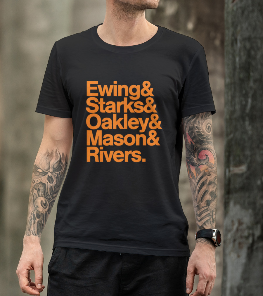 Ewing Starks Oakley Mason Rivers New York Knicks 1993 T-Shirt