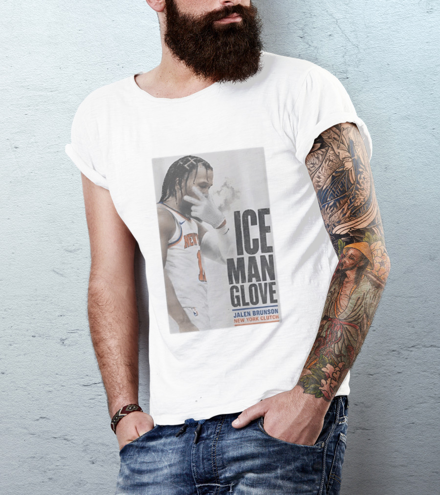 Jalen Brunson Ice Man Glove New York Knicks Clutch T-Shirt