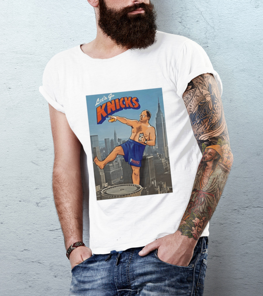 Let's Go Knicks New York George Costanza Statue Of Liberty T-Shirt