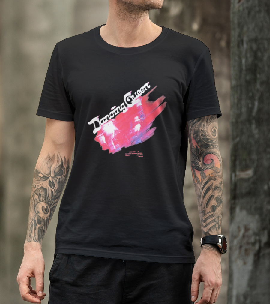 ABBA Dancing Queen Retro Red Brushstroke Photo T-Shirt