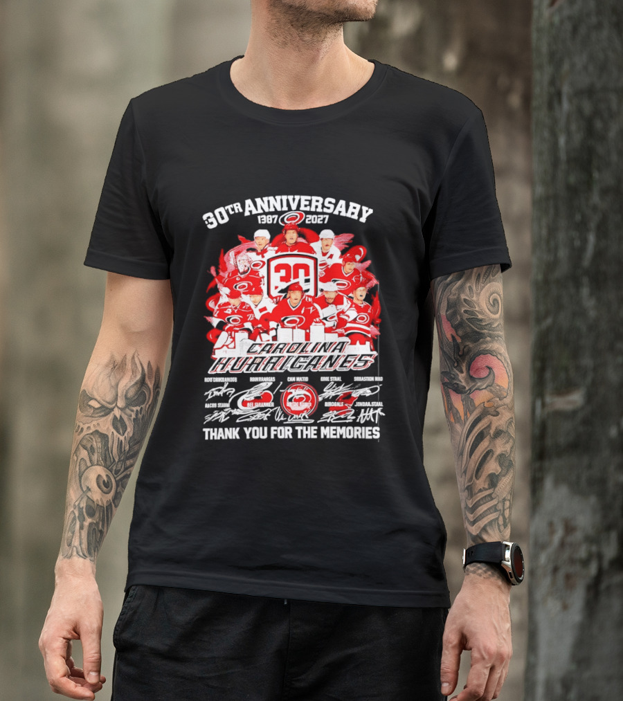 30th Anniversary Carolina Hurricanes 1997 2027 Thank You For The Memories T-Shirt