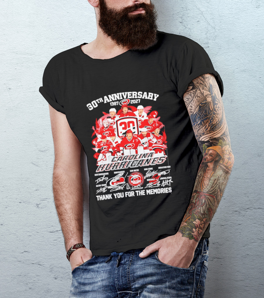 30th Anniversary Carolina Hurricanes 1997 2027 Thank You For The Memories T-Shirt
