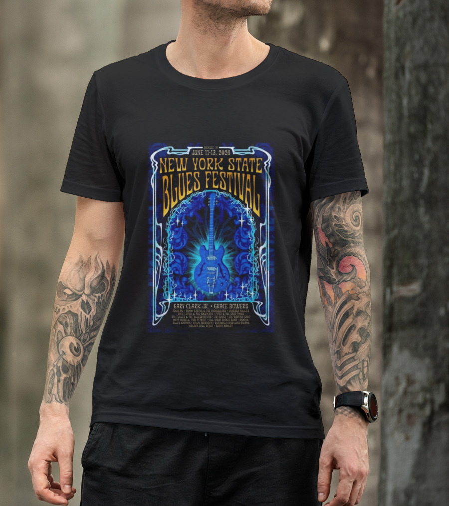 New York State Blues Festival June 11 13 2026 Syracuse NY Featuring Gary Clark Jr Grace Bowers T-Shirt