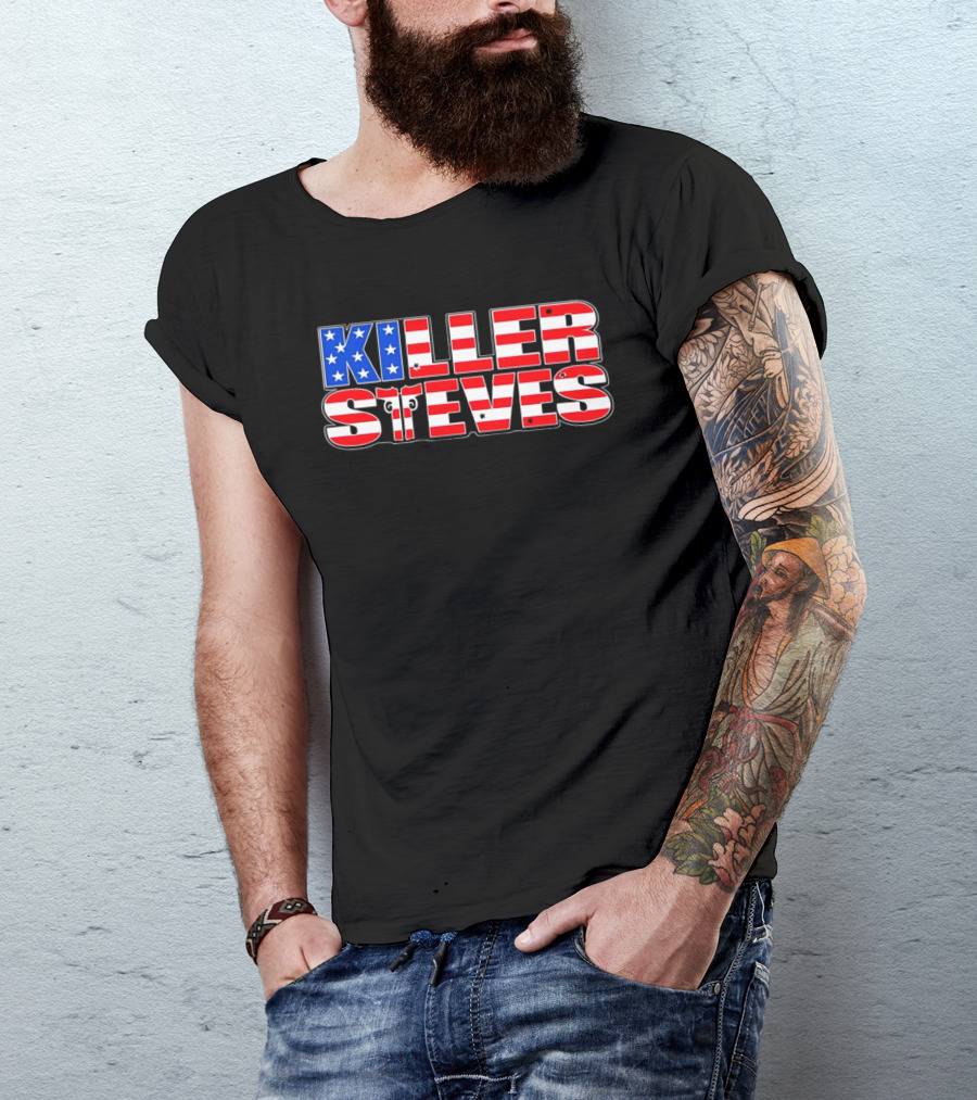 Killer Steves American Flag Stars And Stripes T-Shirt