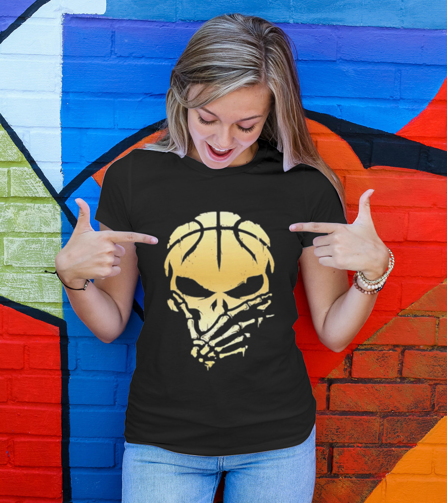 The Brunisher Gold Jalen Brunson Knicks Skull Basketball T-Shirt