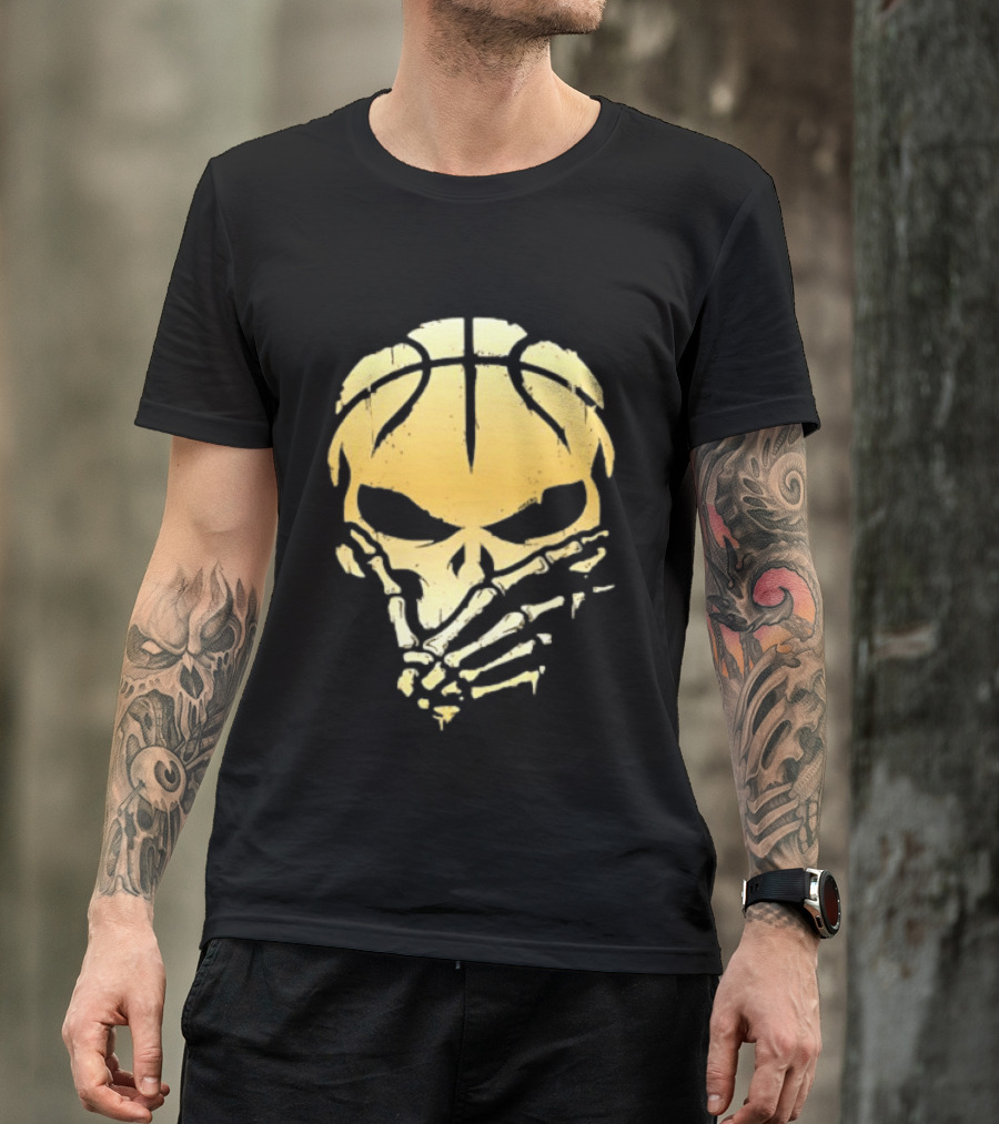 The Brunisher Gold Jalen Brunson Knicks Skull Basketball T-Shirt
