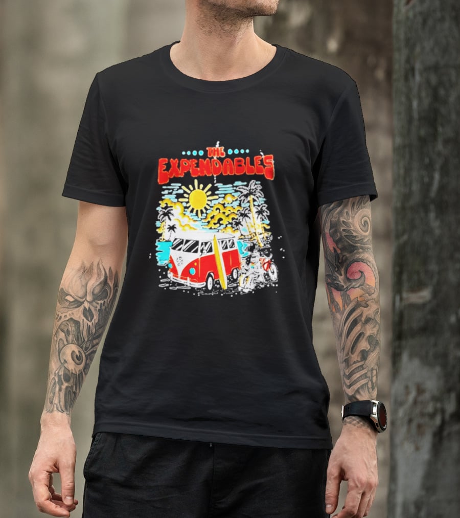 The Expendables Santa Cruz California Surf Van Beach Scene T-Shirt