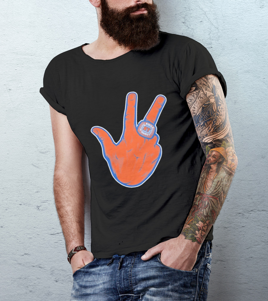 New York Knicks Jalen Brunson Peace Sign Ring Basketball Champion T-Shirt