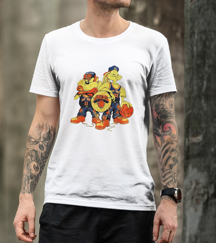 New York Knicks Bugs Bunny Taz NBA Finals Players Madison Square Garden T-Shirt