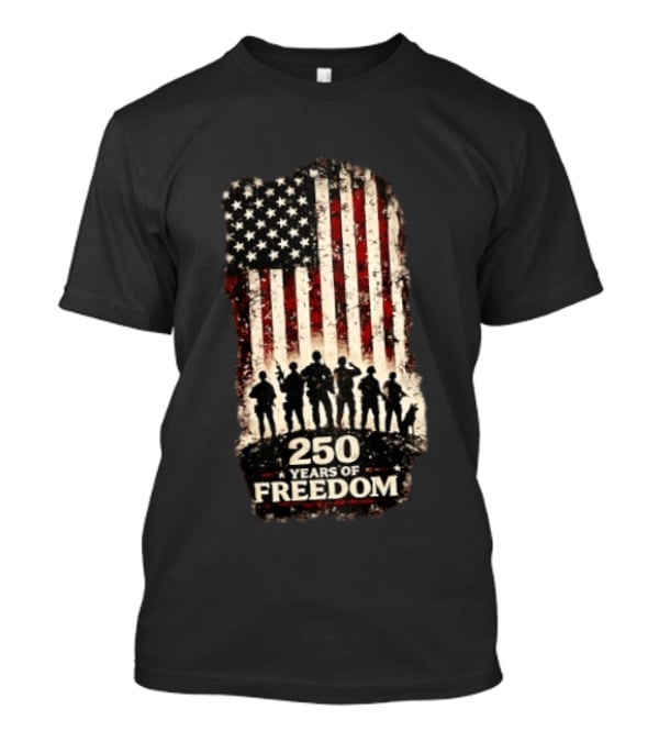 250 Years Of Freedom USA Flag Soldiers T-Shirt