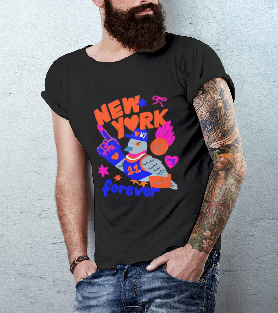 New York Knicks Jalen Brunson Pigeon Love Forever T-Shirt