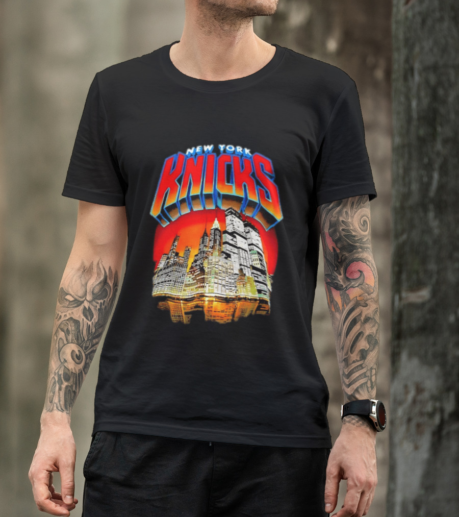 New York Knicks City Skyline Nightscape T-Shirt