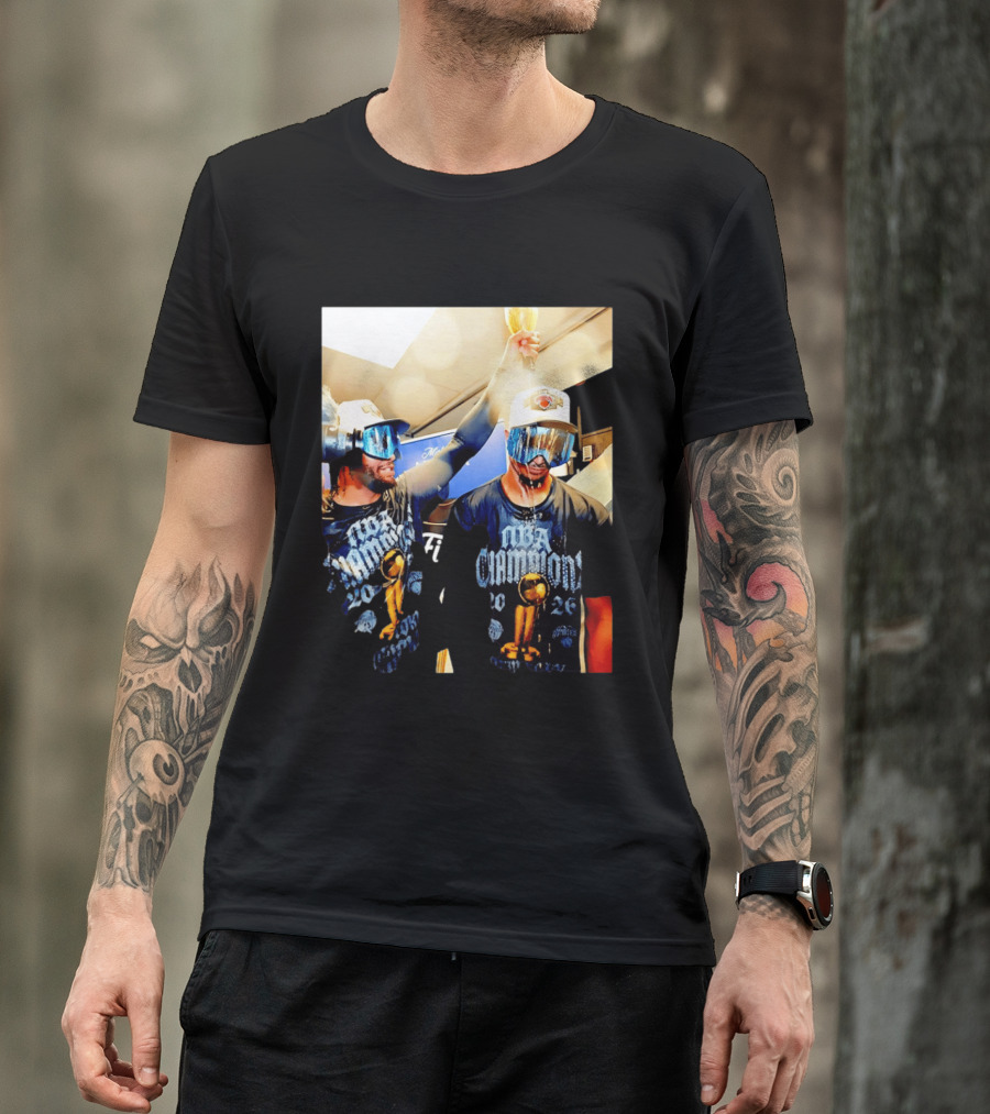 NBA Champions Celebration Jalen Brunson Josh Hart 2026 T-Shirt