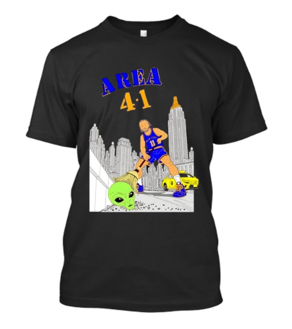 AREA 4 1 Jalen Brunson New York Knicks Vs Alien San Antonio Spurs T-Shirt