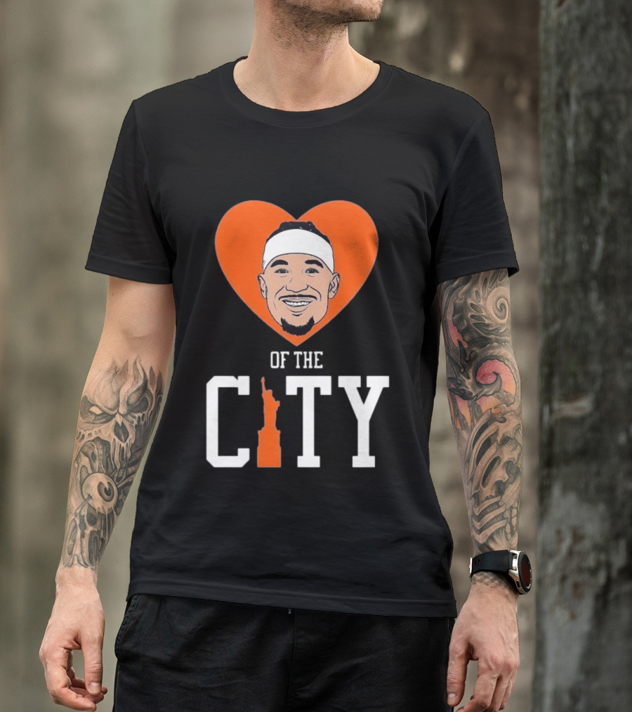 Josh Hart New York Knicks Heart Statue Of Liberty City T-Shirt