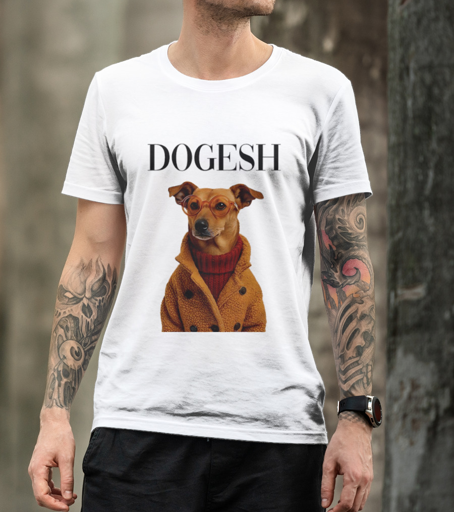 Dogesh Dapper Greyhound In Glasses And Coat T-Shirt