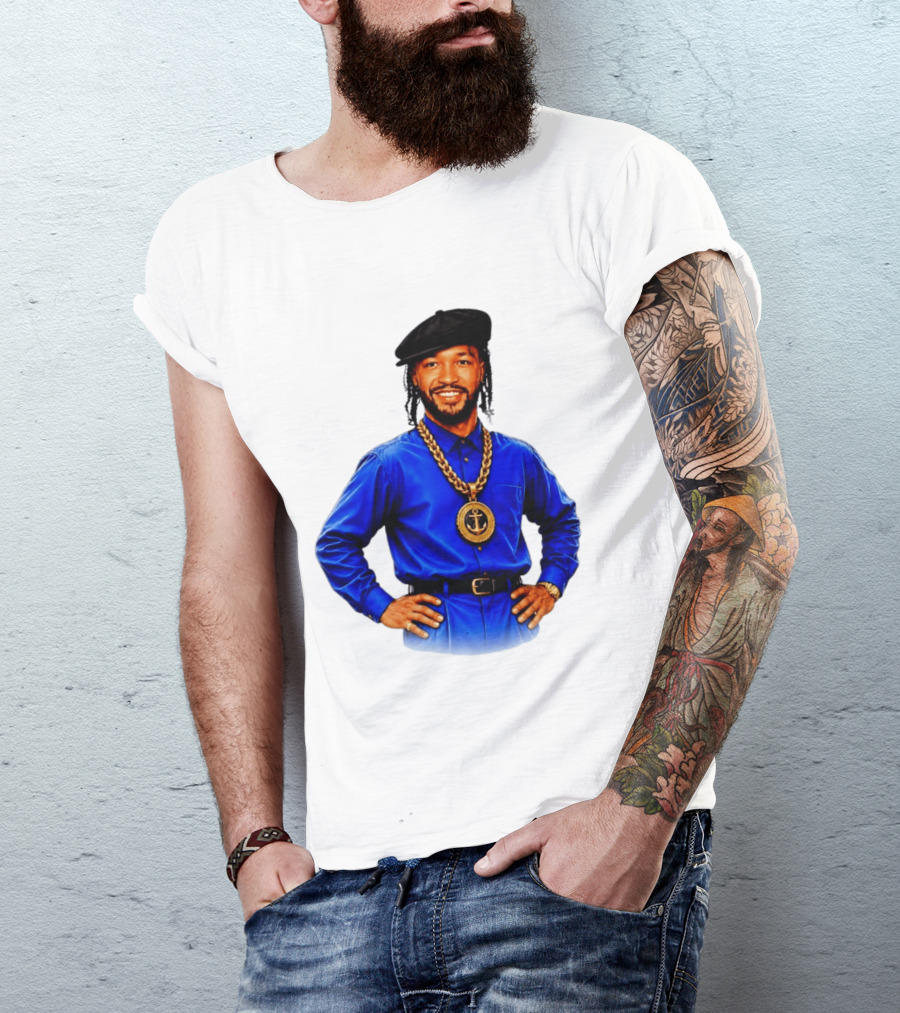 Jalen Brunson NY Knicks Always Business Never Personal Anchor Chain Beret Outfit T-Shirt