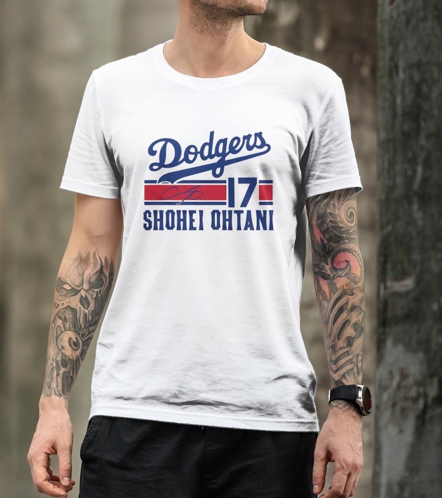 Dodgers Shohei Ohtani 17 Signature Number T-Shirt