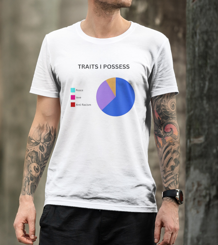 TRAITS I POSSESS Peace Love Anti Racism Chart T-Shirt