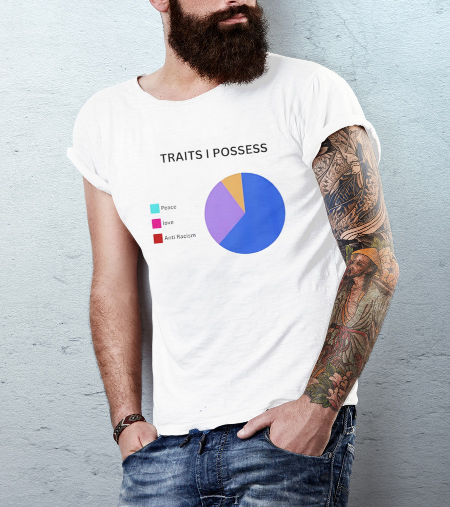 TRAITS I POSSESS Peace Love Anti Racism Chart T-Shirt