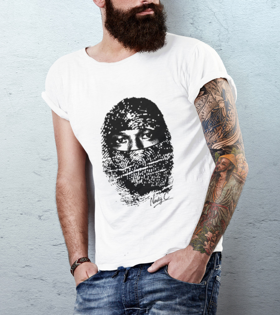 Nasty C Fingerprint Face Oversized Signature T-Shirt