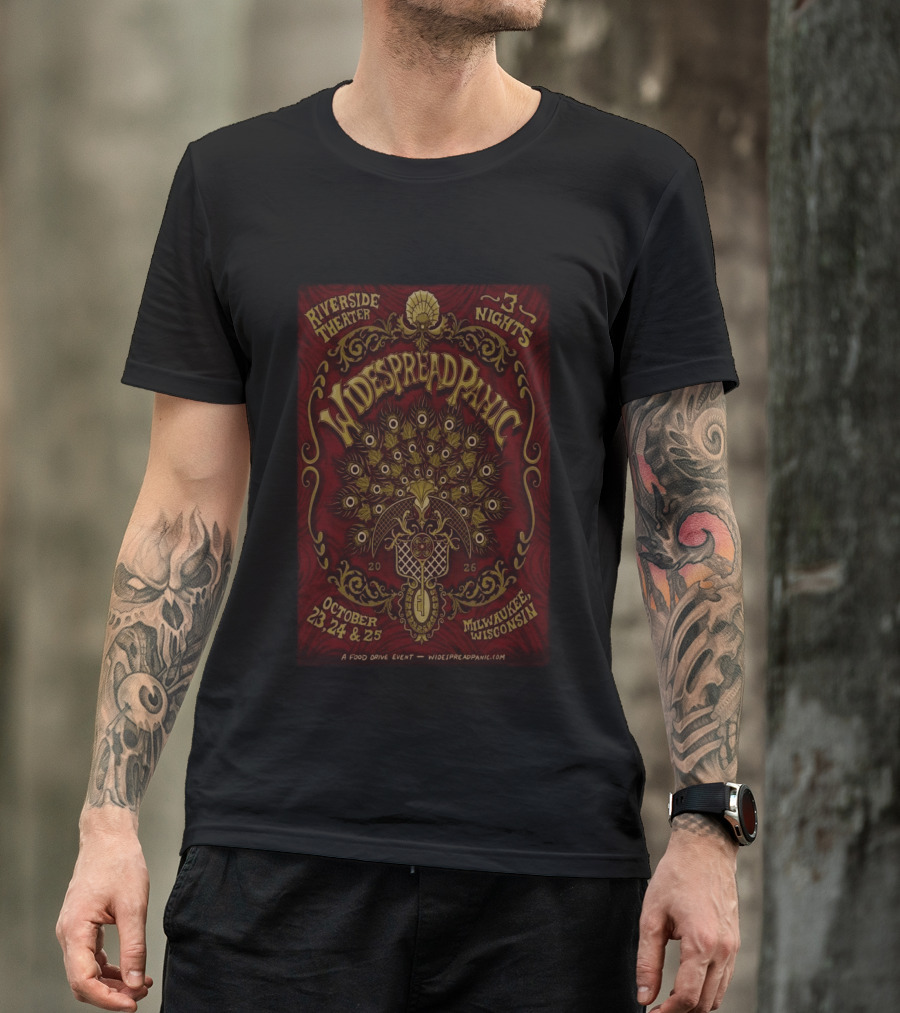 Riverside Theater Widespread Panic Milwaukee Wisconsin October 23 24 25 2026 3 Nights T-Shirt