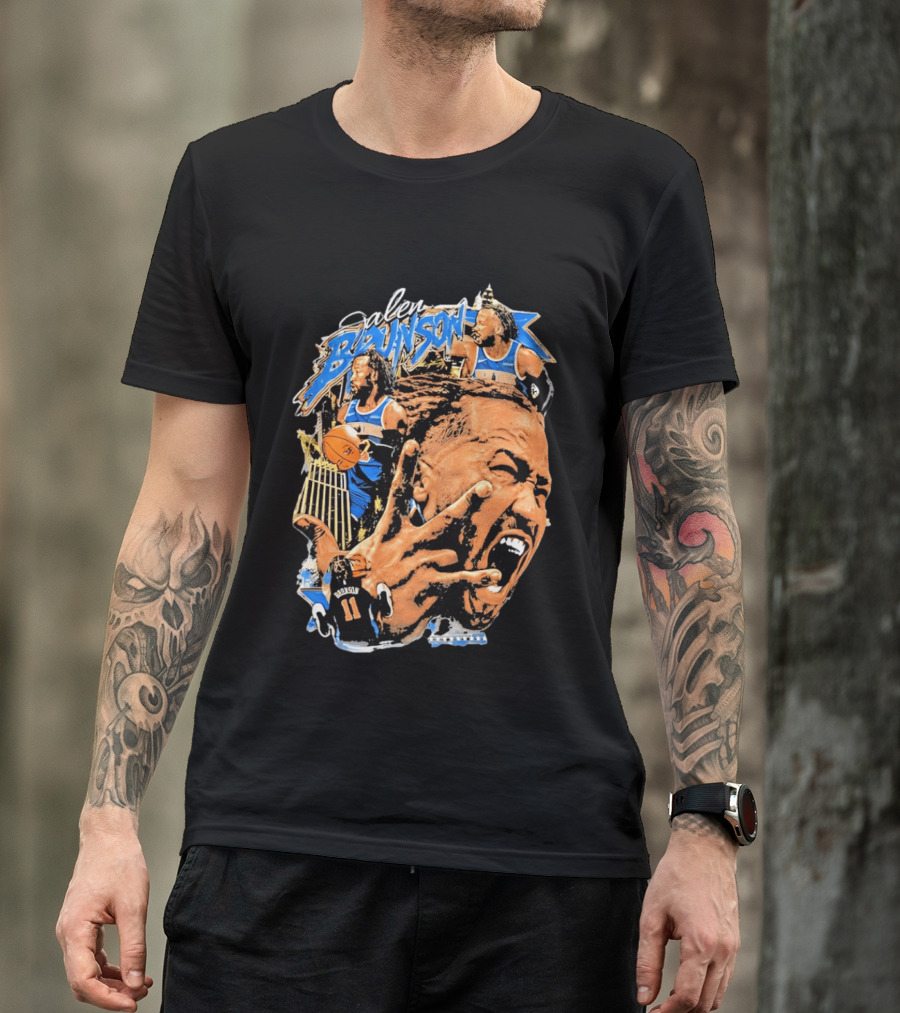New York Knicks Jalen Brunson Basketball Collage Sports T-Shirt