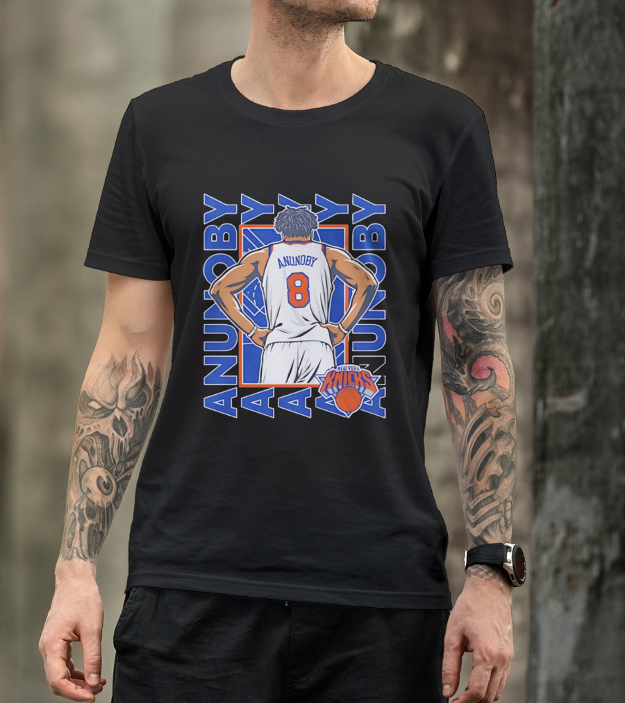 OG Anunoby Number 8 New York Knicks Basketball Icon Repeat T-Shirt