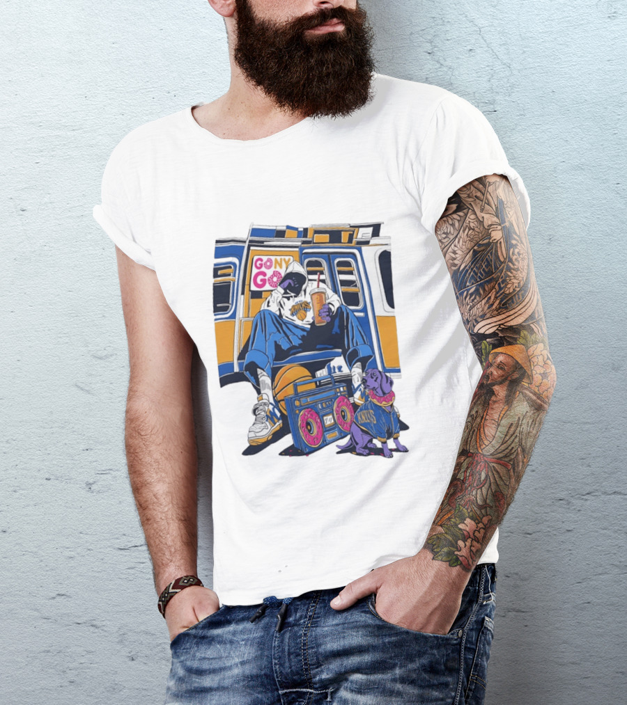 Knicks New York Subway GoNY Go Donut Streetwear Basketball T-Shirt