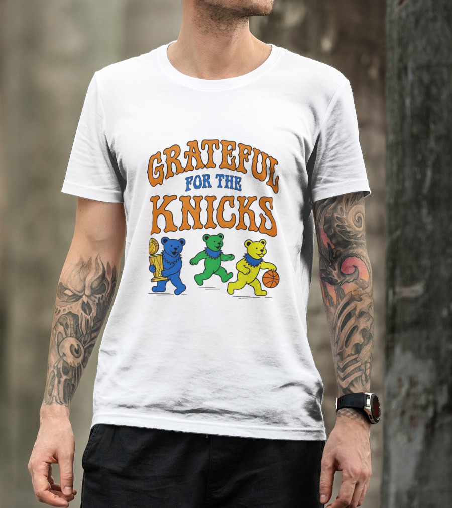 Grateful Dead New York Knicks Bears Basketball Trophy T-Shirt