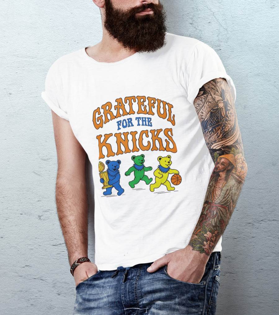 Grateful Dead New York Knicks Bears Basketball Trophy T-Shirt