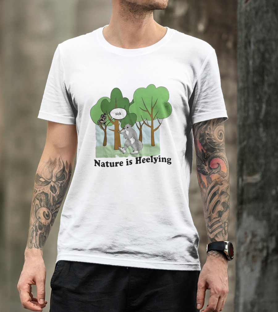 Nature Is Heelying Squirrel Sick Butterfly Trees T-Shirt