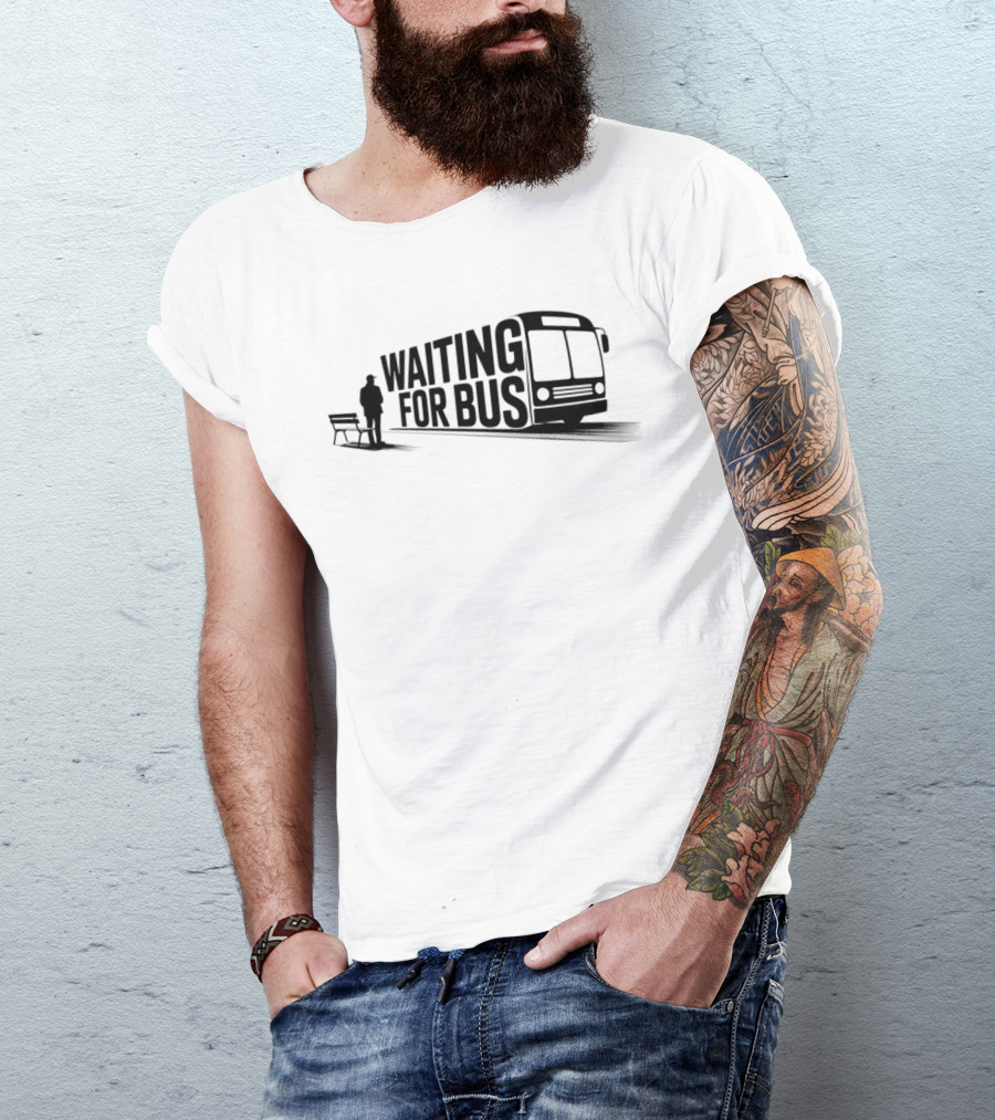 Waiting For Bus Public Transport Minimalist T-Shirt