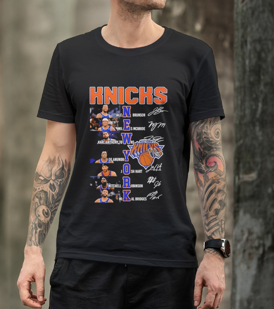 Knicks New York Brunson Robinson Hartenstein Randle Barrett Rose Quickley Hart Bridges T-Shirt
