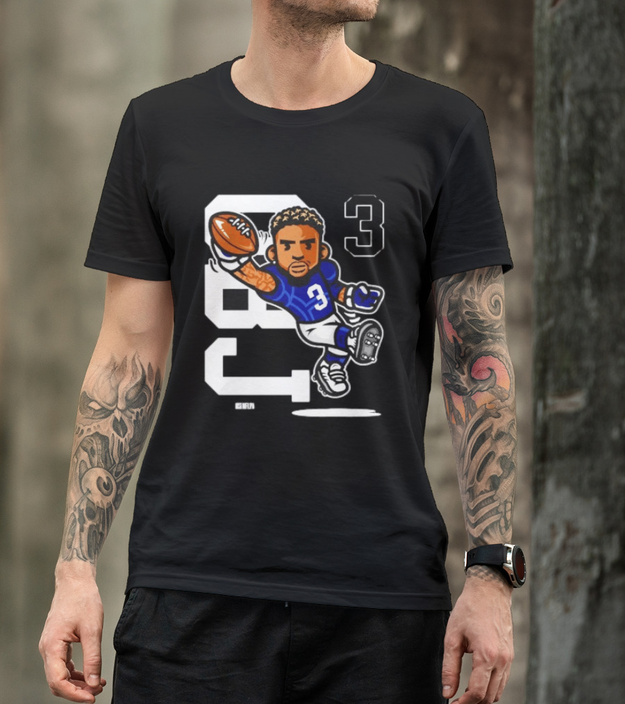 Odell Beckham Jr. 3 New York Giants Character Catch T-Shirt
