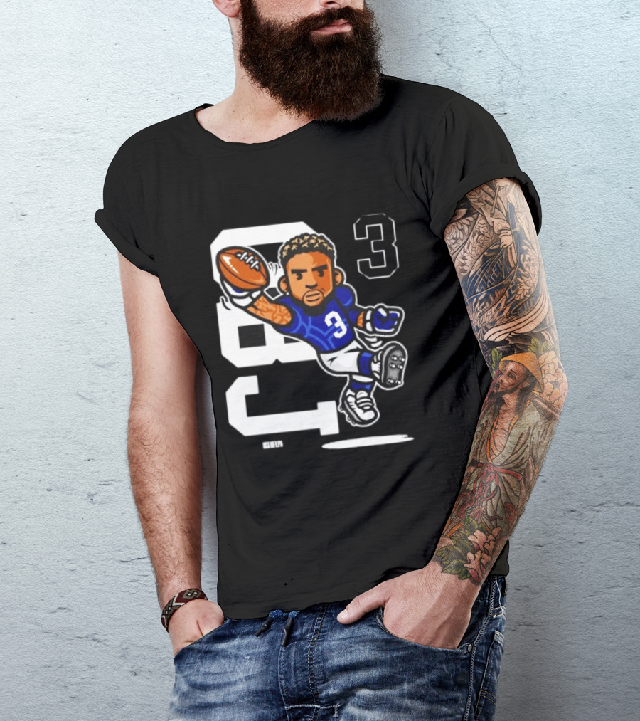 Odell Beckham Jr. 3 New York Giants Character Catch T-Shirt