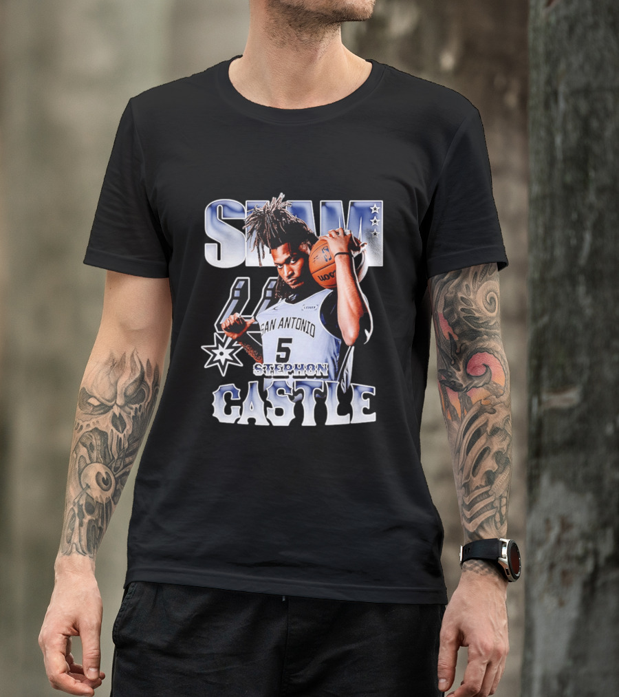 San Antonio Spurs Stephon Castle SLAM Basketball Star T-Shirt