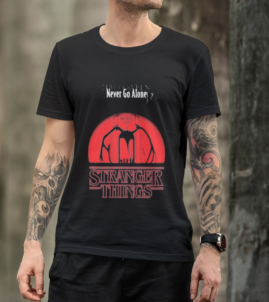 Stranger Things Never Go Alone Universal Studios Halloween Horror Nights T-Shirt