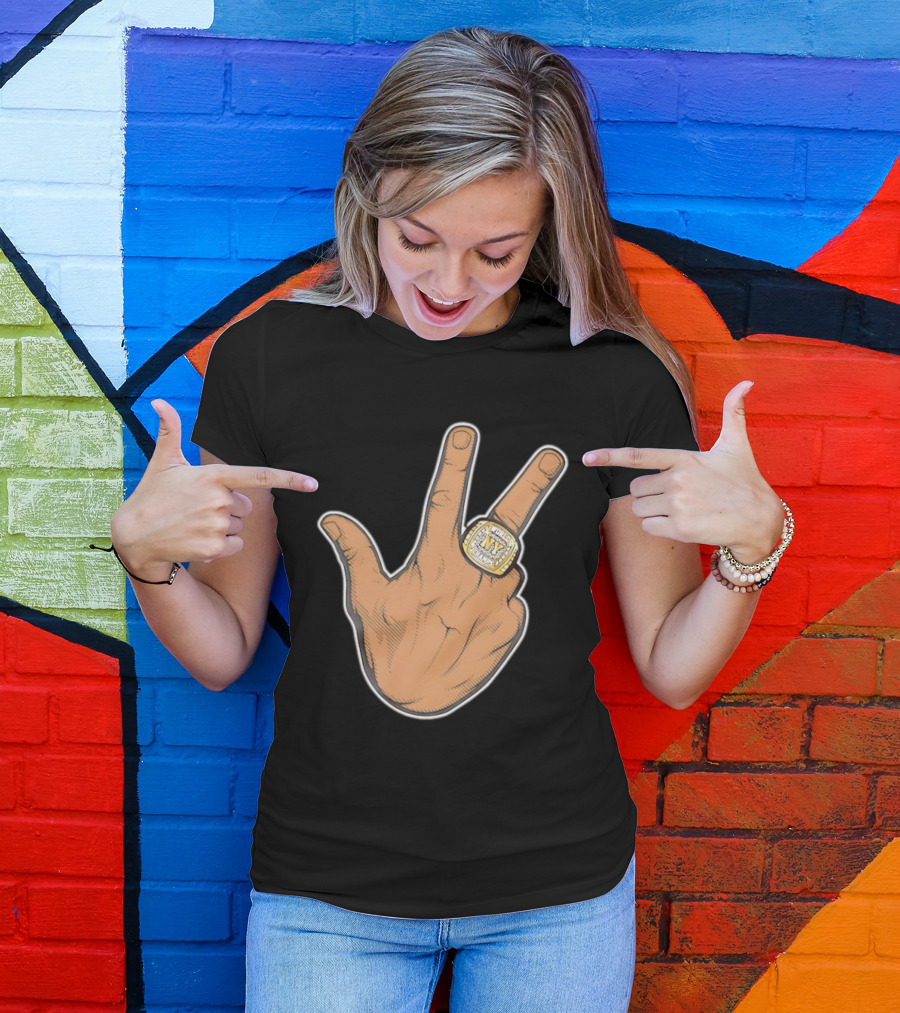 Jalen Brunson New York Knicks 2026 World Champs Ring Gesture T-Shirt