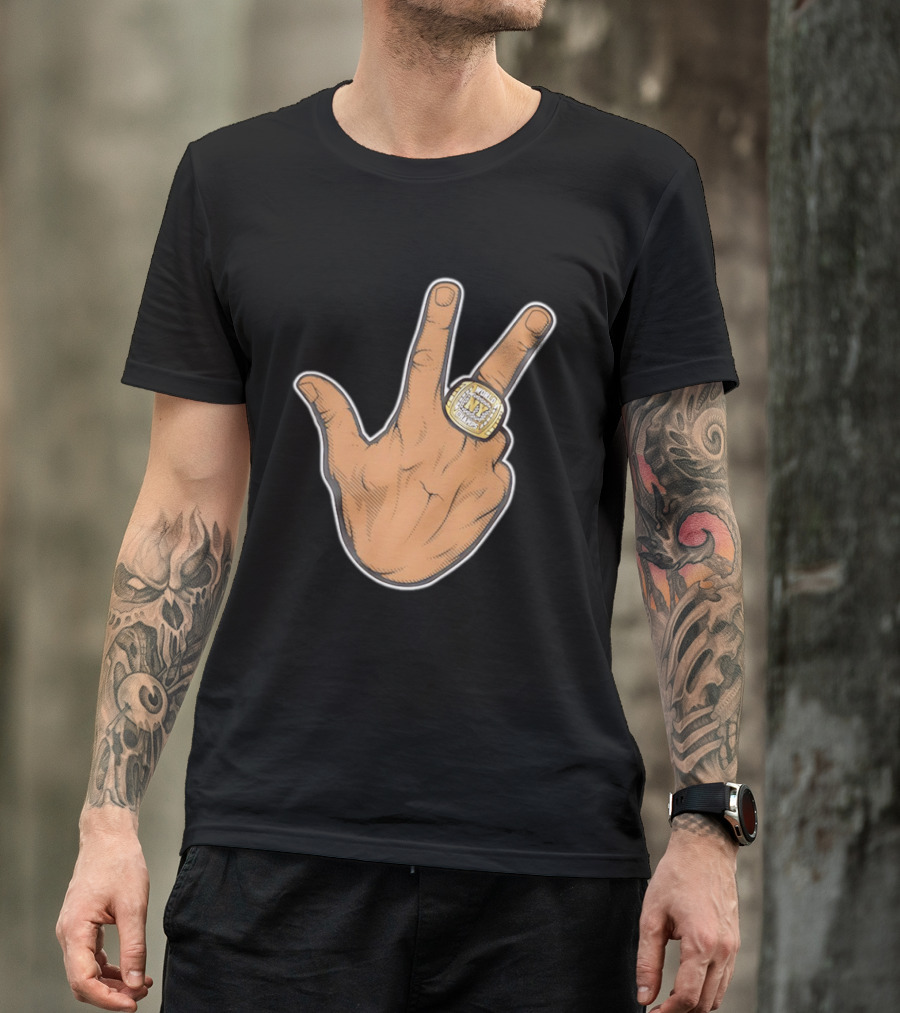 Jalen Brunson New York Knicks 2026 World Champs Ring Gesture T-Shirt