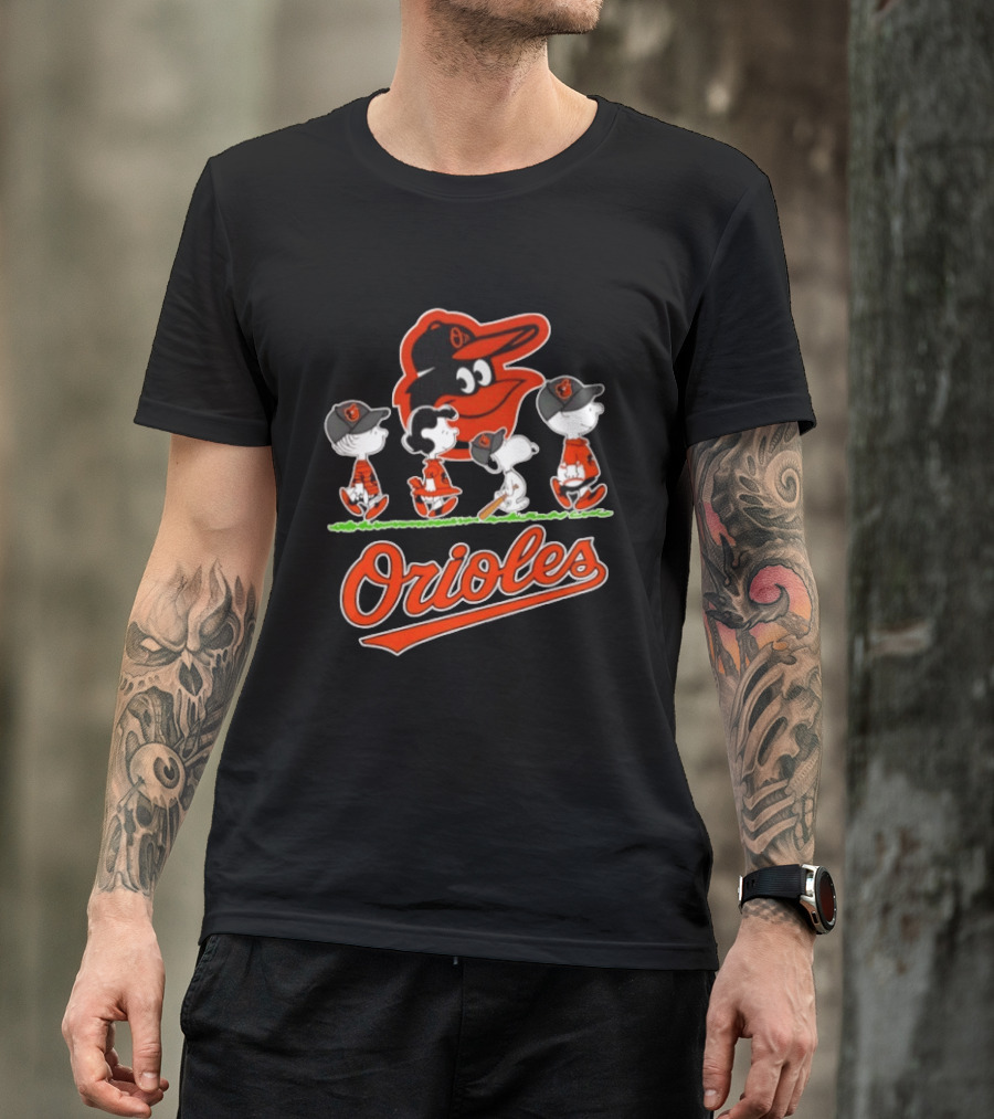 Baltimore Orioles Snoopy Charlie Brown Lucy Linus Abbey Road 2026 T-Shirt