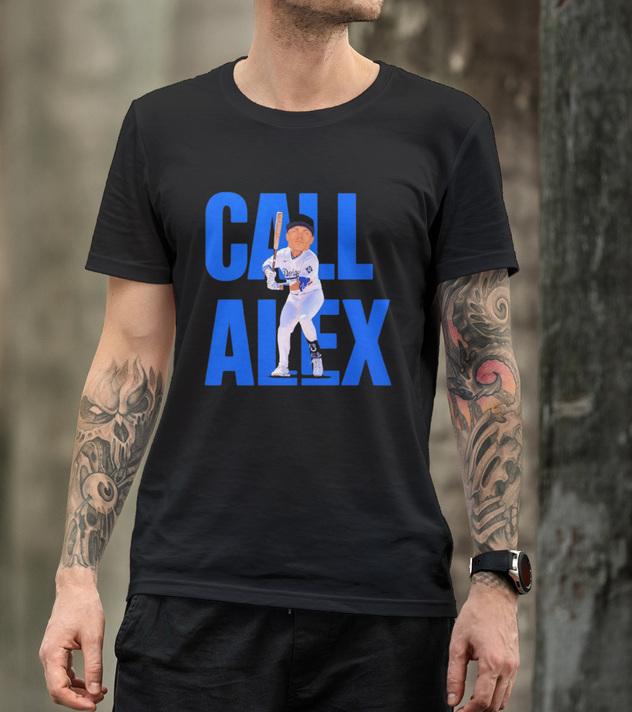 Call Alex Los Angeles Dodgers Baseball Player Caricature T-Shirt