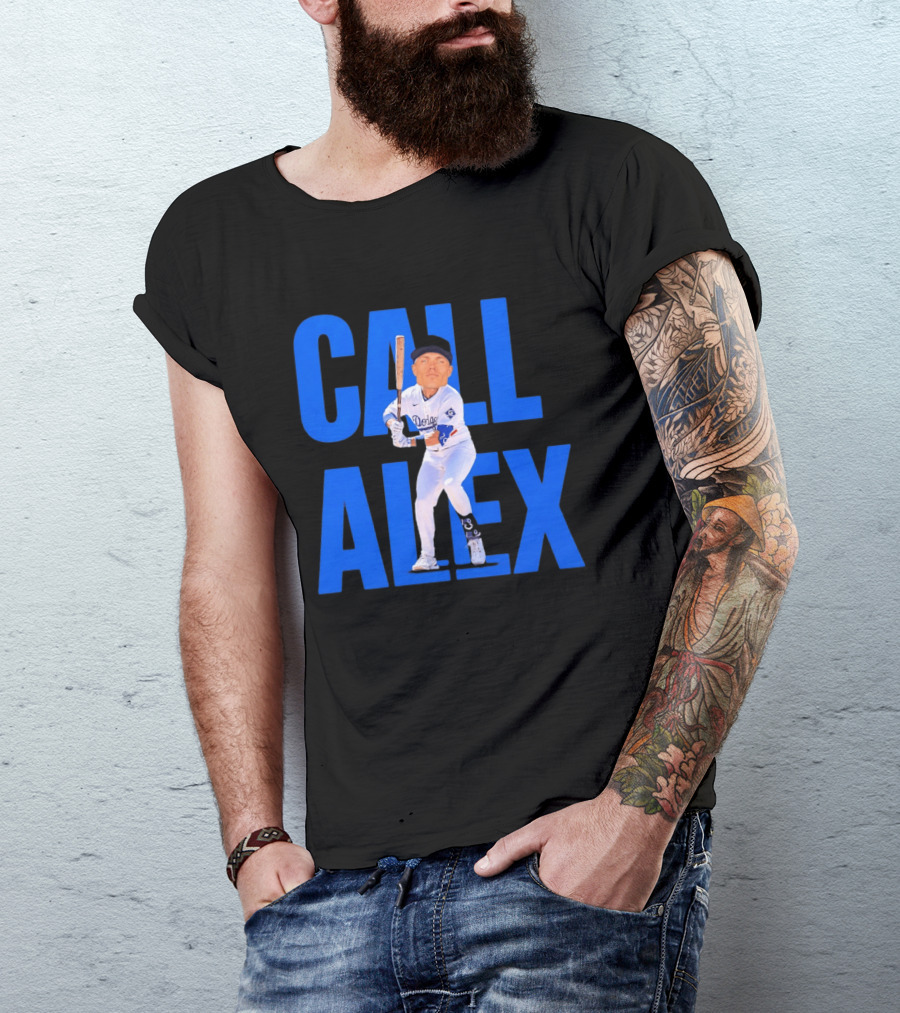 Call Alex Los Angeles Dodgers Baseball Player Caricature T-Shirt