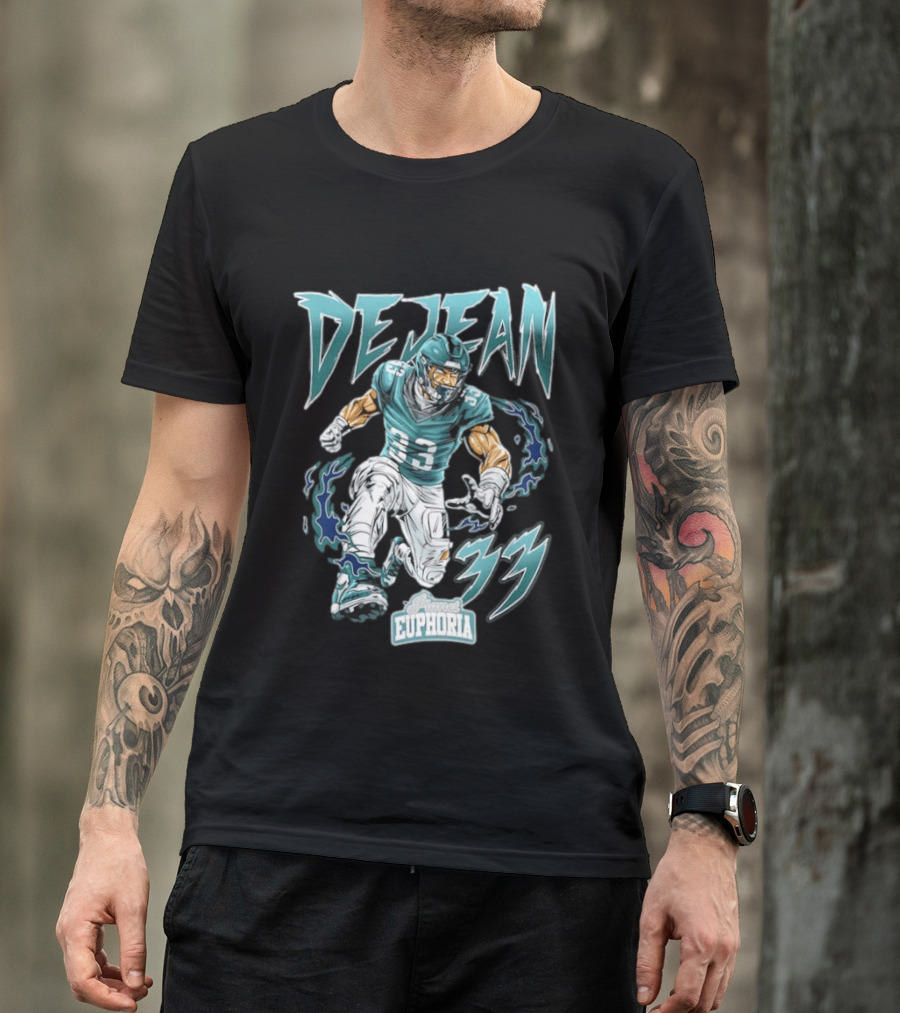 DeJean 33 Planet Euphoria Flame Comic Philadelphia Eagles T-Shirt